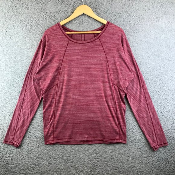 lululemon athletica Tops - LULUlemon dolman sleeve light weight yoga top heathered red size M